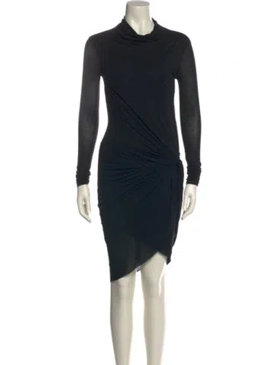 Pre-owned Helmut Lang Turtleneck Midi Length Dress In Black