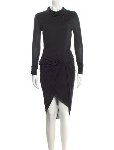 Pre-owned Helmut Lang Turtleneck Midi Length Dress In Black