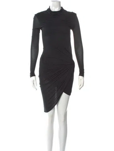 Pre-owned Helmut Lang Turtleneck Midi Length Dress In Gray