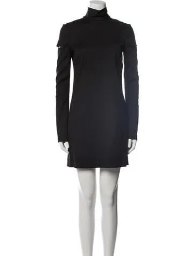 Pre-owned Helmut Lang Turtleneck Mini Dress In Black