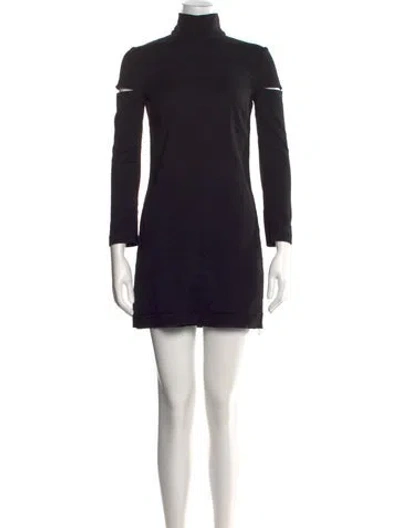 Pre-owned Helmut Lang Turtleneck Mini Dress In Black