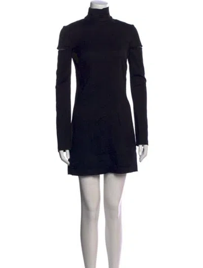 Pre-owned Helmut Lang Turtleneck Mini Dress In Black