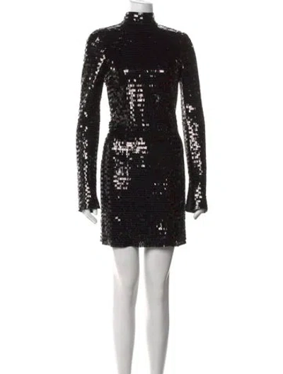 Pre-owned Helmut Lang Turtleneck Mini Dress In Black