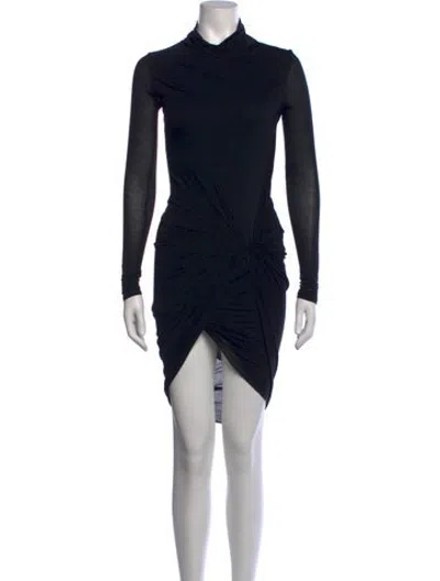 Pre-owned Helmut Lang Turtleneck Mini Dress In Black
