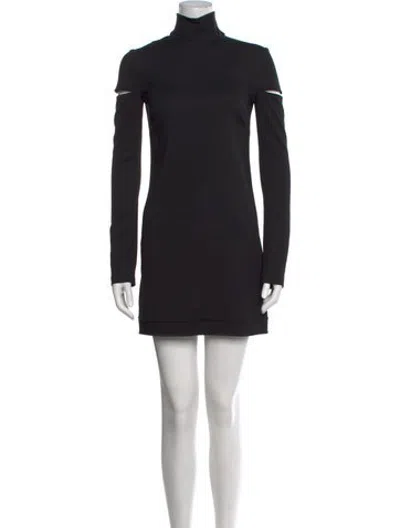 Pre-owned Helmut Lang Turtleneck Mini Dress In Black