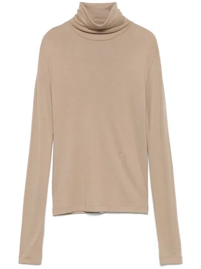 Helmut Lang Turtleneck Sweater In Neutrals