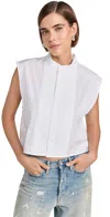 Helmut Lang Sleeveless Tuxedo Bib In White