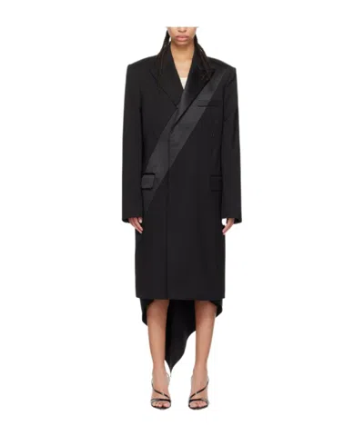 Helmut Lang Tuxedo Long-sleeved Coat In Black