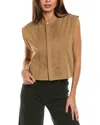 Helmut Lang Sleeveless Tuxedo Bib In Brown