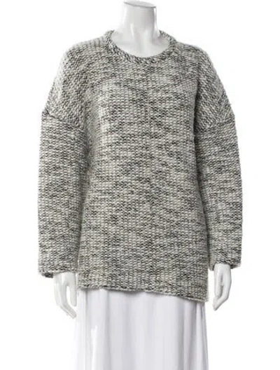 Pre-owned Helmut Lang Tweed Pattern Crew Neck Sweater In White
