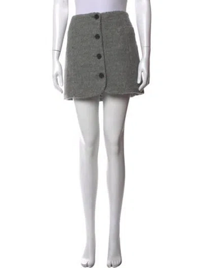 Pre-owned Helmut Lang Tweed Pattern Mini Skirt In Grey