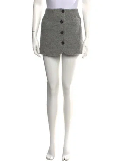 Pre-owned Helmut Lang Tweed Pattern Mini Skirt In Grey
