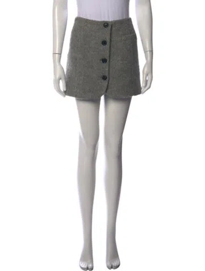 Pre-owned Helmut Lang Tweed Pattern Mini Skirt In Grey