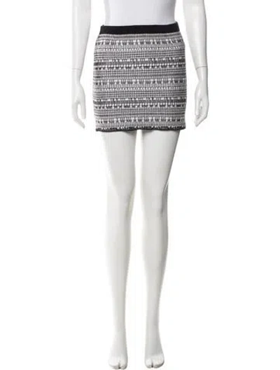 Pre-owned Helmut Lang Tweed Pattern Mini Skirt In White