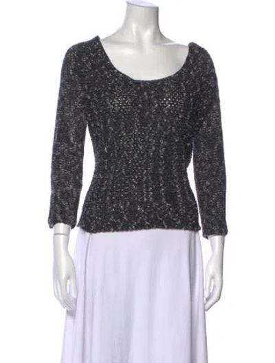 Pre-owned Helmut Lang Tweed Pattern Scoop Neck Sweater In Black