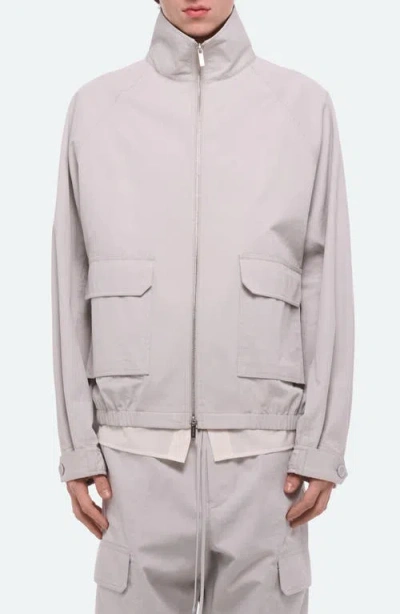 Helmut Lang Twill Crop Utility Jacket In Gray