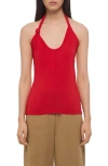 Helmut Lang Twisted Dancer Top In Red