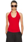 Helmut Lang Twisted Dancer Top In Red