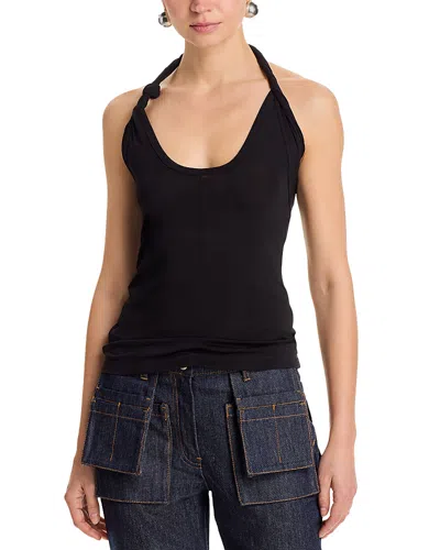 Helmut Lang Twist Halter Top In Black