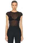 Helmut Lang Twisted Crop Crew Tee Black In Black