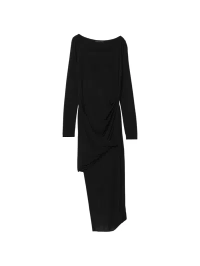 Helmut Lang Twisted Drape Dress In Black