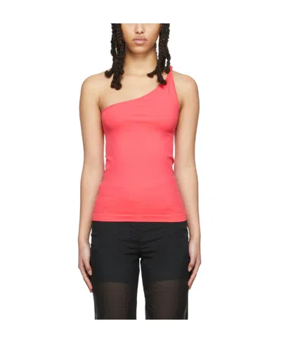 Helmut Lang Twisted One-shoulder Tank Top In Pink