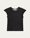 Helmut Lang Twisted Sheer Crewneck Top In Blk