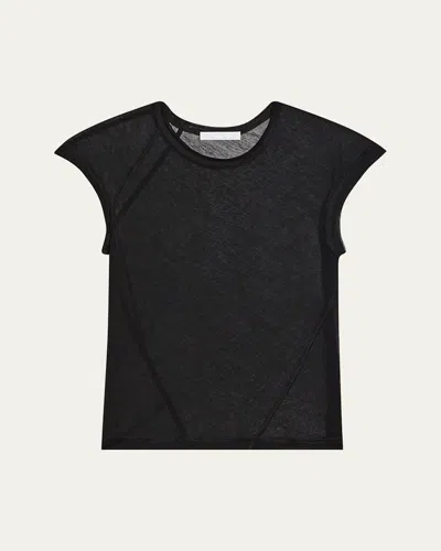 Helmut Lang Twisted Sheer Crewneck Top In Blk