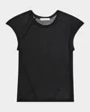 Helmut Lang Twisted Sheer Crewneck Top In Blk