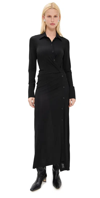 Helmut Lang Twisted Shirt Dress Black