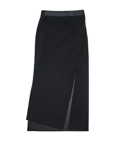 Helmut Lang Twisted Stretch Skirt In Black