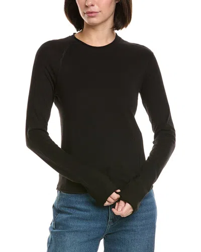 Helmut Lang Astro Crew Silky Long Sleeve T-shirt In Black