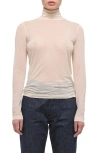 Helmut Lang Two Way Sheer Turtleneck Top In White