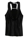 Helmut Lang U-neck Silk Top In Black
