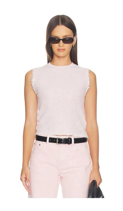 Helmut Lang Undone Edge Tank In Pink