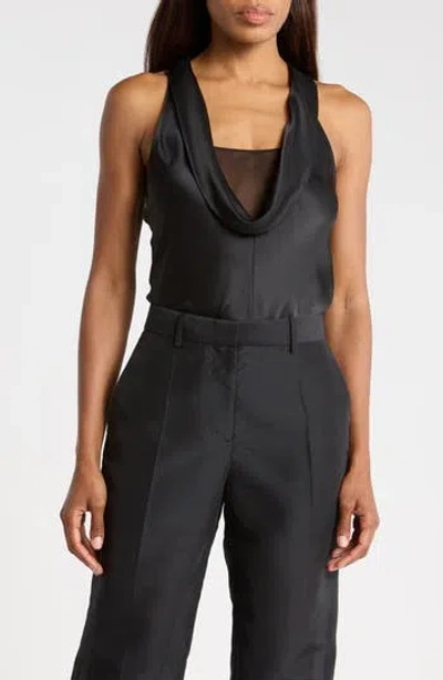 Helmut Lang U-neck Silk Tank In Black