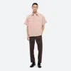 Helmut Lang Gd Uniform Short Sleeve Stretch Twill Button Up Shirt In Purple