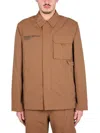 Helmut Lang Logo-print Utility Jacket In Beige
