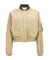 Helmut Lang Layered Cotton-blend Bomber Jacket In Nude