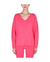 Helmut Lang V-neck Jumper In Pink