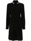 Helmut Lang V-neck Silk Mini Dress In Black