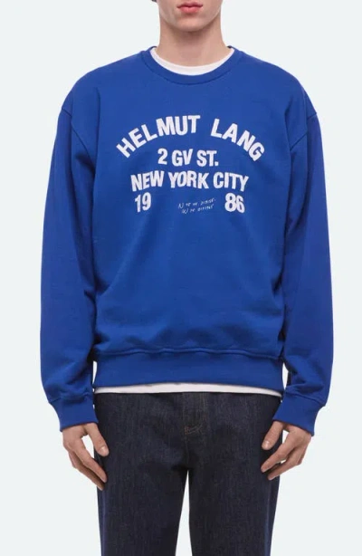 Helmut Lang Varsity Cotton French Terry Crewneck Sweatshirt In Multi