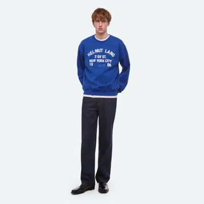 Helmut Lang Varsity Compact Crewneck Sweatshirt In Blue