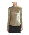 Helmut Lang Draped Velvet Top In Multicolor