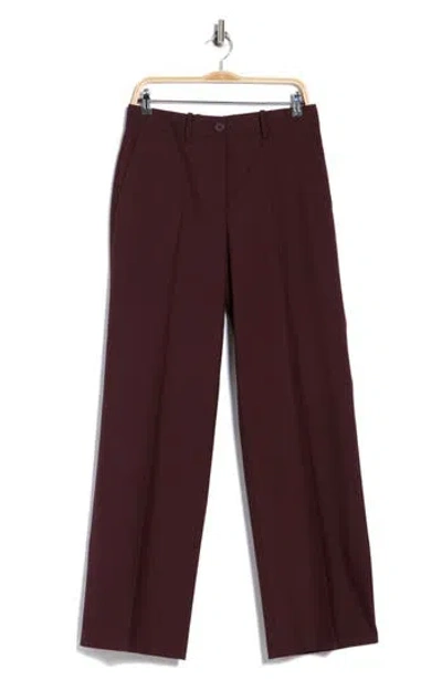 Helmut Lang Vented Virgin Wool Wide Leg Trousers In Burgundy