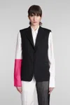 HELMUT LANG VEST IN BLACK WOOL