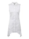 Helmut Lang Bustier Shirt Mini Dress In White