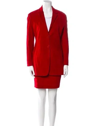 Pre-owned Helmut Lang Vintage 1991 Skirt Suit In Red
