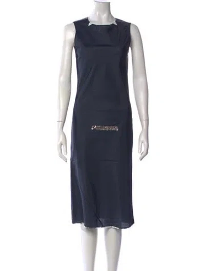 Pre-owned Helmut Lang Vintage 1996 Midi Length Dress In Blue