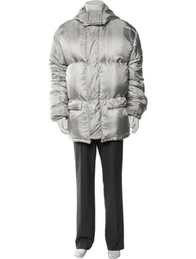 Pre-owned Helmut Lang Vintage 1998 Puffer Coat In Metallic/silver